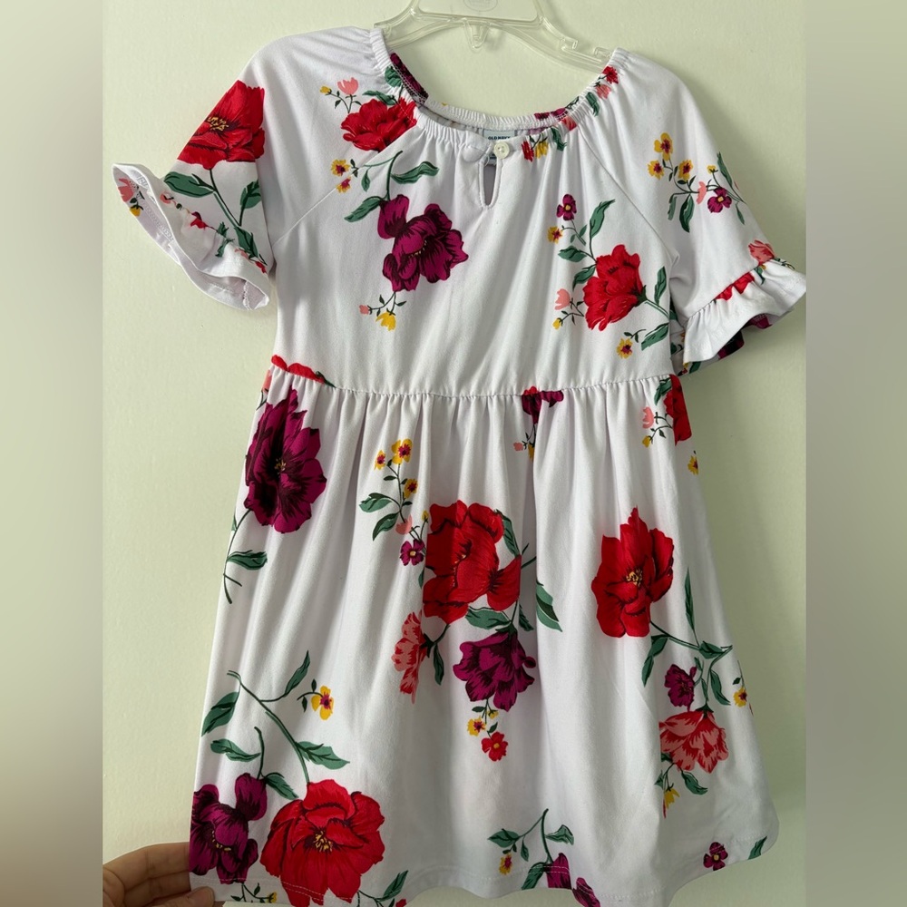 Old Navy Toddler Girls Floral Dress Set 2T 3T Ruffle Tiered Twirl Knit Ditsy - Picture 9 of 12